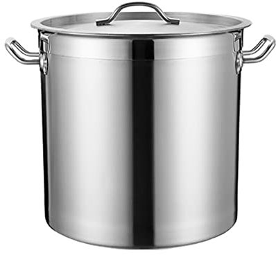 HOTLIGHT Kochtöpfe Stockpot, großer Tiefe rostfreie Stahlkochen Stock Pot Edelstahldeckel (Durchmesser/Höhe: 25 cm / 25 cm) (Size : 25cm*25cm(10L))