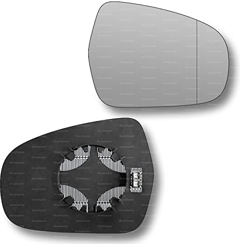 Less4spares Replacement Wing Mirror Glass Right Compatible with Suzuki SX4 S-Cross 2013-2021 CLIP-ON Driver Off side Heated with Blind Spot