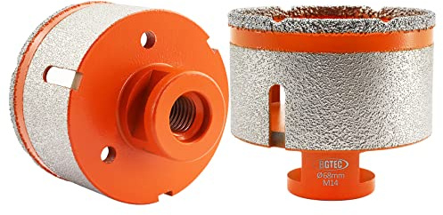 Forets diamantés - BGTEC 68mm Fraiseuse à doigts pour chanfreiner les carreaux de porcelaine, de marbre, de granit，M14, 2 pièces