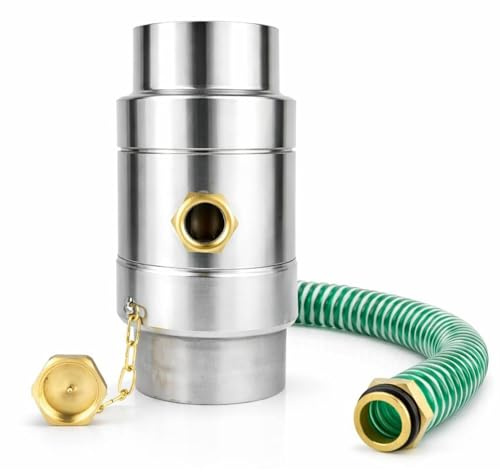 Baumeister.tech Regnvattensamlare titan zink 6-delad g/100 mm vattensamlare för rörrör DN 100 inkl. slanganslutningsset och lock – regnsamlare för regntunna med slang