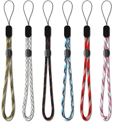 SAMTEK Hand Wrist Straps Lanyard,6 Pack Phone Anti-Theft Camera Straps Colorful Adjustable Nylon Bracelet Straps for GoPro keys Phone USB Flash Drive Wallet and ID Name Tag Badge