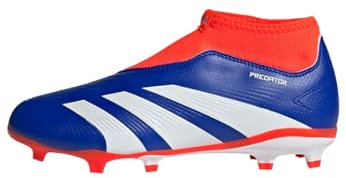 adidas Predator League Laceless Football Boots Firm Ground, Botas de fútbol, Lucid Blue/Cloud White/Solar Red, 29 EU