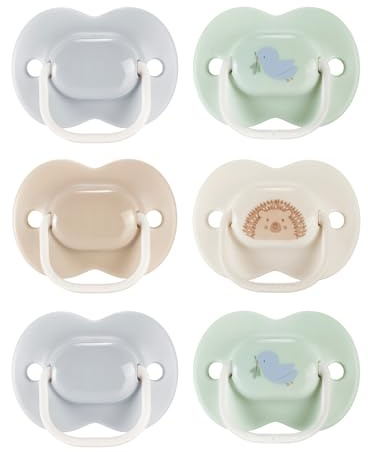 Tommee Tippee Anytime Soothers, 0-6m, 6 Pack, Symmetrical Teat Sits Anyway Up, BPA-Free Silicone Dummy, Orthodontic Design