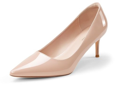 GENSHUO Décolleté Donna Tacco 6 cm Punta Affilata Scarpe Eleganti | Scarpe Donna Tacco Medio 6 cm Punta Stretta per Lavoro Ufficio Matrimonio Sera