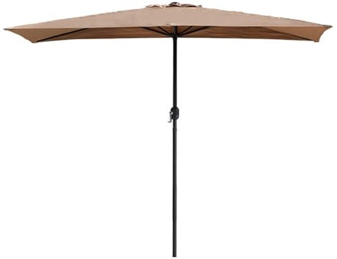 Sonnenschirm Rechteckig für Balkon und Terrasse, 200 × 130 cm, Knickbarer Gartenschirm mit Kurbelgriff, Sonnenschutz UV-Schutz, Wasserdichter Marktschirm für Wand Balkon Deck, Polyester 180 g/m²