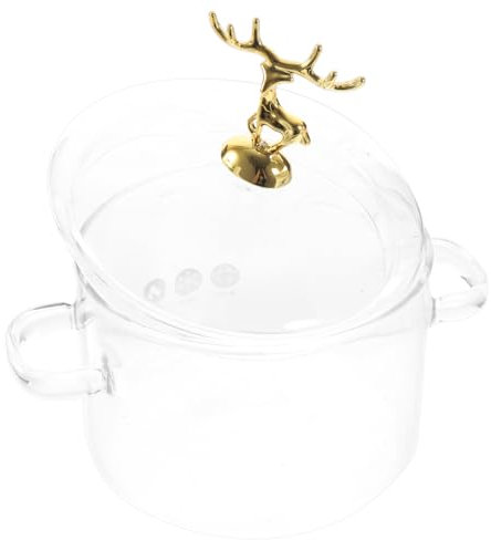 TOPBATHY Olla De Estofado De Vidrio Para Cocinar Alimentos Con Tapa Utensilios De Cocina Hogar Para Guisar y Cocinar