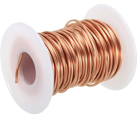 PATIKIL 45.93 Feet Solid Bare Copper Wire,14 Gauge 99.96% Pure Copper Wire 1.6mm Soft Beading Wire Metal Plant Stem Ties for Jewelry Craft (14m)