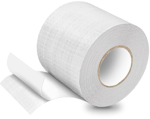 HONGTAISHENG PE Planenband, Reparaturklebeband, 10M*8CM, Weiß | Für Gewebeplanen, Planenflicken, Für LKW Abdeckplane, Markise, Zelt