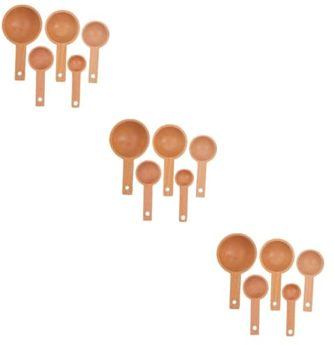 Alipis 15 Piezas Juego de cucharas medidoras de haya Cucharas para ingredientes secos Cucharas de medición para cuchara de para molido cucharada pequeña cucharada cucharada