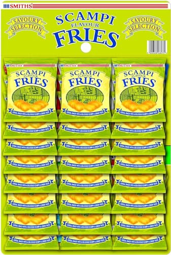 Smiths Pub Card Bundles Bacon Scampi Fries 24 x 27g British Snack Savory Snacks Party Snacks Lemon Flavour Crisps Veggie Friendly