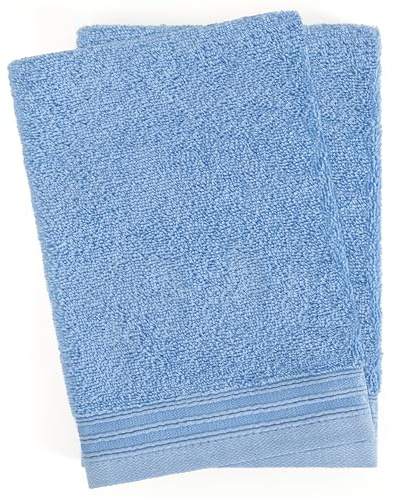 Hammetex Lot de 2 Gants de Toilette pour Le Bain 15x22 cm, 100% Coton, Doux, Résistant, Absorbant, Certifiés Oeko-TEX, Bleu Clair