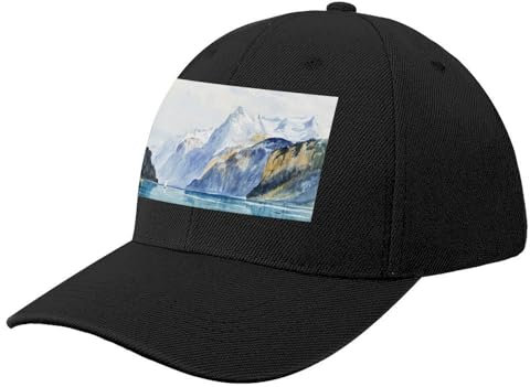 CIZIEOE Baseball Cap Bahía de Uri Brunnen de Suiza, 1870, Cuaderno de bocetos de John Sargent con Gorra de béisbol con Colores mejorados