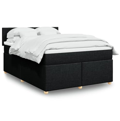 qohoio Boxspringbett mit Matratze Schwarz 160x200 cm Bett Boxspringbett Schlafzimmer MöBel Betten Bett Mit Matratze Stoff - 3286726