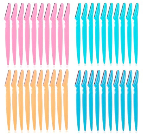 40 Pcs Eyebrow Razors Shaper, Portable Eyebrow face Razors,Safety Facial Hair Remover Face Shaver Trimmer, Exfoliating Dermaplaning Tool for Women and Men
