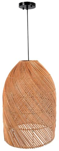 VIVANNO Deckenleuchte Rattan - Boho Deckenlampe Natur - 30x45 cm Beige