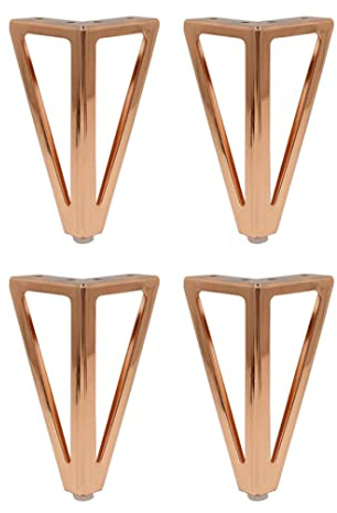 Porgeel 4PCS Metal Furniture Feet Triangle Cabinet Legs Replacement Feet For Table Sofa Rose Gold