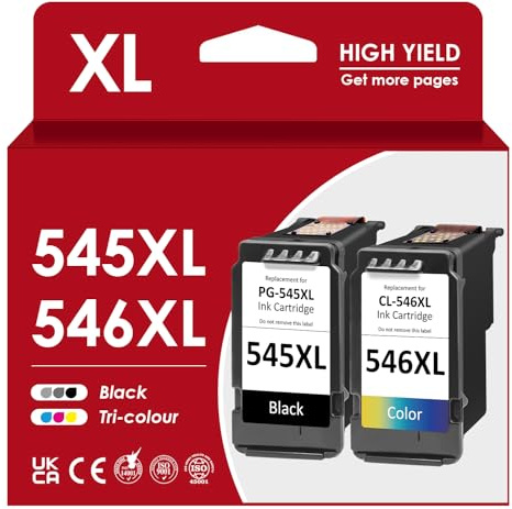 545 546 XL Cartucce per Stampanti, PG-545XL CL-546XL Compatibile per Cartucce Canon Originali 545 546 XL Multipack per Canon Pixma TS3400 TS3100 TS3150 TS3300 TS3350 TR4500 TR4551 MG2500 MG2550s MX495