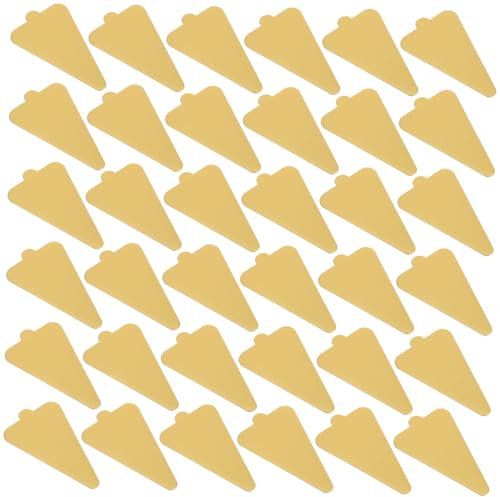 BUGUUYO 50stücke Goldene Dreieckige Kuchenunterlagen Wiederverwendbar-Mousse-tortenböden Für Hochzeiten Geburtstagsfeiern Und Dessert-präsentationen