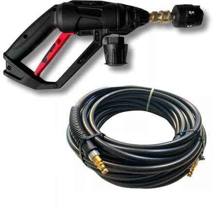 M&M Smartek Pistola de alta presión para Karcher K2-K7 (réplica), incluye manguera de 5 m y boquilla 6 en 1, acoplamiento rápido, M22 AG, 160 bar, 25 l/min – Pistola de repuesto para limpiador de alta