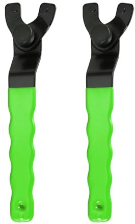 sourcing map 2pcs Angle Grinder Wrench 0.28-1.85(7-47mm) Range Universal Adjustable Lock Nut Pin Replacement Wrenches Spanner for Angle Grinder Machine Table Grinder Marble Machine, Green