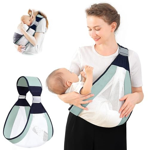 deegbbyi Porte-bébé Respirant, Portable Écharpe de Portage, Porte Nouveau-né, Porte-Bébé Réglable, Design Respirant et élargi pour Plus de Confort, pour Bébé Jusqu'à 20 kg