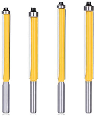 Fresa de mango de carburo sólido ， Brocas de fresado de carburo de tungsteno con vástago de 8 mm y rodamiento for madera (4 unidades)