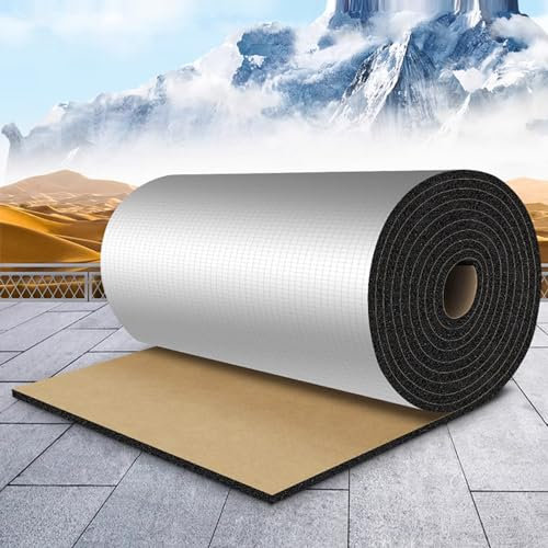 Rouleau d'isolation phonique en Aluminium pour Maison et Voiture (1 x 8 m, 5 mm d'épaisseur)