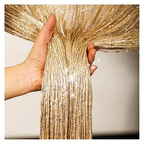 Cortina de Puerta con Cuentas Tassel Colgando Cuerda Puerta Ventana Cortina Brillo divisores con Cuentas Mosca Marco Franja Panel de Boda café casa decoración(B)