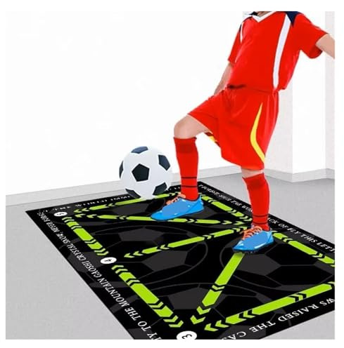 Tapis Foot Entrainement Tapis d'entraînement de football, step, antidérapant et silencieux for améliorer la vitesse force(D 80x120cm)