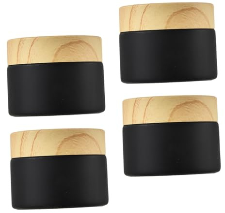 HONITANO 4pièces Pot à Crème Verre Petit Pot De Voyage Petite Bouteille Pour Crèmes Et Lotions
