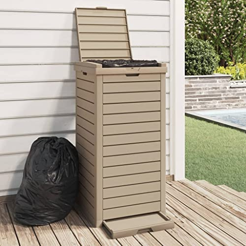 Genérico Cubo de Basura Exterior Polipropileno marrón Claro 41x41x86 cm,Casa y jardín,Productos del hogar,Contenedores de residuos,Cubos de la Basura y papeleras,Marrón,7.2 KG,364172