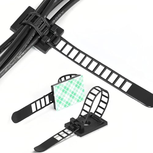 50 Pezzi Clip Adesive per Cavi con Viti Opzionali, Fermacavi Adesivi Ferma Cavi Adesivi, Fascette Regolabili e Riutilizzabili in Nylon per Casa, Ufficio e Officina