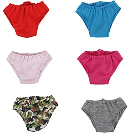 Mini sous-vêtements Mignons, Culottes de poupée créatives, Mini Slips, bodyshorts, Accessoires de poupée, vêtements 18 Pouces, Fournitures pour Filles, 6 pièces, Jouets ET Jeux.