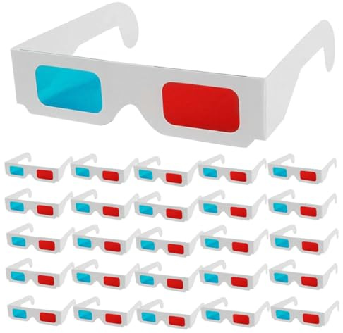 Yardenfun 70 Pezzi Di Occhiali Di Carta 3D Occhiali Da Teatro 3D A Casa