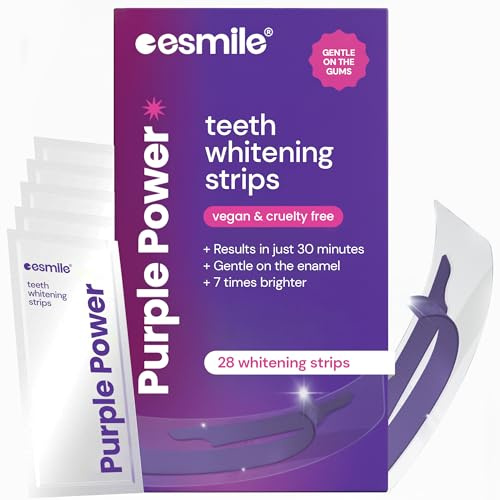 ESMILE Tiras Blanqueadoras Dientes Morado – 21 Tratamientos | Aclaramiento Instantáneo Sin Peróxido | Neutraliza el Amarillo e ilumina la Sonrisa (28)