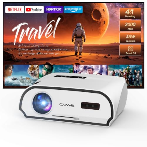 Smart 4K Projector HDR10+, 2000 ANSI Daytime Home Projector with WiFi & Bluetooth, 38W Speaker, HDMI 2.1 ARC, Android 11.0, 350 Screen Ultra HD Projector for Outdoor Movies, Bedroom Gaming, Business