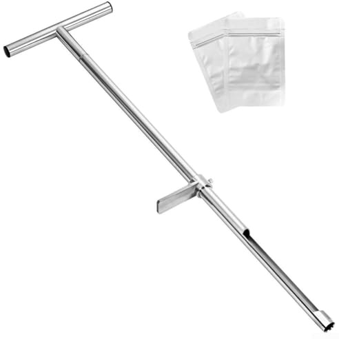 Sonde de sol en acier inoxydable avec poignée en T 91,4 cm avec pédale pour prélever des échantillons de carottes en agriculture
