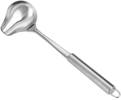 KIXZSAZ Cucharón ergonómico para Salsas, Cuchara para rociar con, Esencial en la Cocina para Servir Salsas, Cuchara para Sopa de Acero Inoxidable, cucharón para rociar con para Sopa