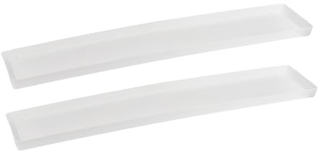 Tymar blomkruka underlägg rektangulär, blomunderlägg 60 cm, set om 2 växtunderlägg, växt blomkruka växtkrukor växtkås_modell IP (vit)