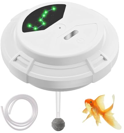 Akku Sauerstoffpumpe, 3 Stufen Wiederaufladbare Aquarium-Luftpumpe, Leise wasserdichte Belüfter Pumpe mit LED Akkuanzeige, für Angel, Aquarium, Köderfischeimer, Outdoor