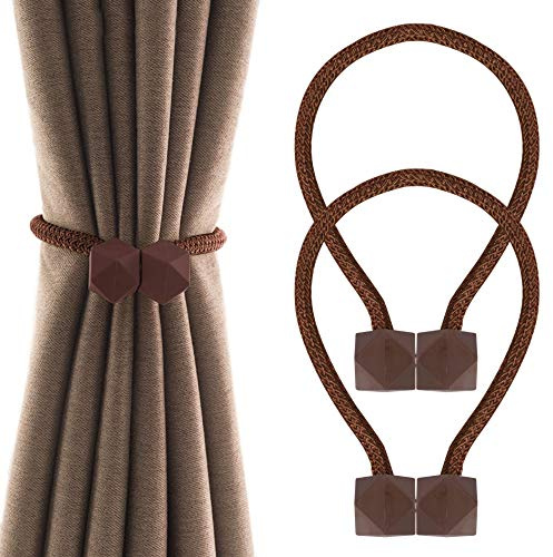 ISIYINER Embrasses à Rideaux Magnétiques, Attaches de Rideaux Mode Rideau Boucle Accessoires de Rideau pour Maison Chambre Bureau Café (1 Paire)