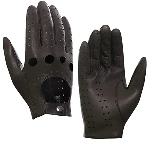 Harssidanzar Conduction handskar för män handskar läder män GM026D, Brown, storlek S