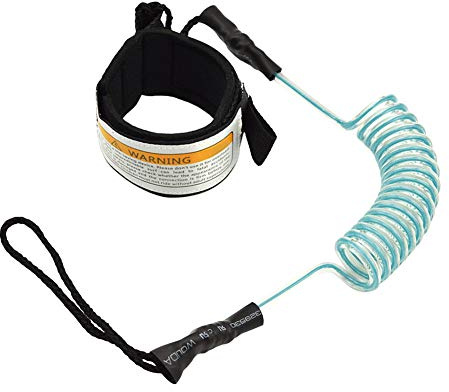 Surf SUP Board Leash, Body Board Ankle Leash,Padded Ankle Strap Leg Rope, Surfboard Leash Surf Leg Rope Coiled Paddle Board Rope Soft Elastic Surfing Leash for Surfboard Blue