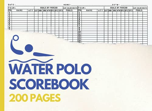 Water Polo Scorebook: Water Polo Coaching Score Sheets | Water Polo Score Sheets for Record games | 200 Pages |8.25 x 6 inches