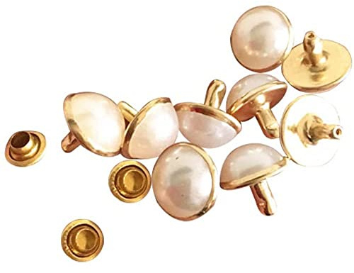 Cenpek - 100 rivetti a forma di mezza cupola in ottone per lavori in pelle, accessori, vestiti da cucito, borse, decorazioni, accessori alla moda