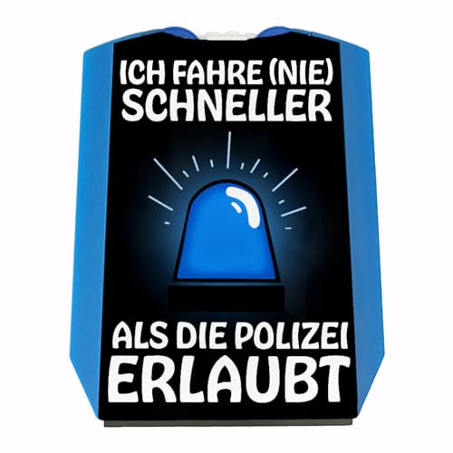 speecheese Ich fahre (nie) schneller als die Polizei erlaubt witzige Parkscheibe mit Zwei Einkaufswagenchips und Eiskratzer als Geschenk für Autofahrer die gerne zu schnell Fahren oder am