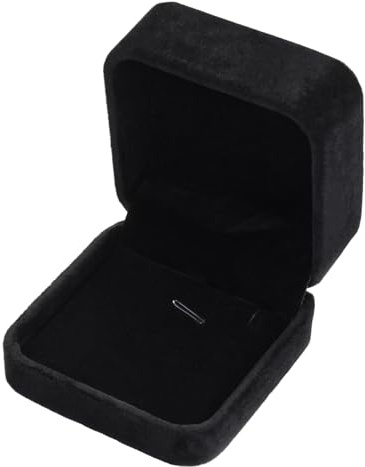 WEIXINDIY Velvet Necklace Pendant Gift Box Jewelry Box Jewelry Display 2.8 x 2.8 x 1.6 inches (Black)