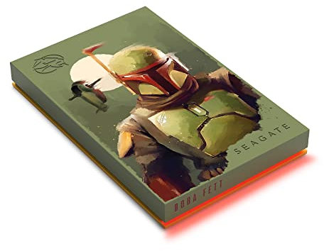 Seagate FireCuda 2TB portable external hard drive, compatible with PS4, PS5, Xbox One/Series, PC, Star Wars Edition Boba Fett, USB 3.2, 3 Years Rescue Services (STKL2000406)