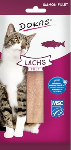 Dokas Lachs Filet – Getreidefreies Premium Leckerli für Katzen – optimal als Belohnung