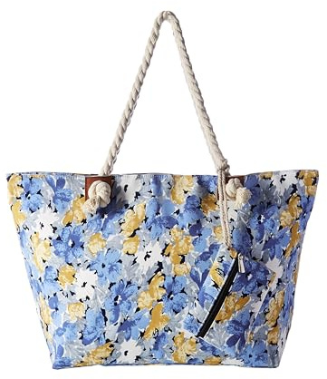 DonDon große Strandtasche XXL mit Reißverschluss - Umhängetasche Damen - große Badetasche für Urlaub vielseitige Shopper Tasche Damen für Strand Urlaub Must Haves Beach bag - Aquarell